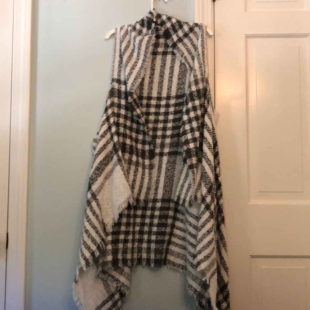 Soft plaid vest/wrap